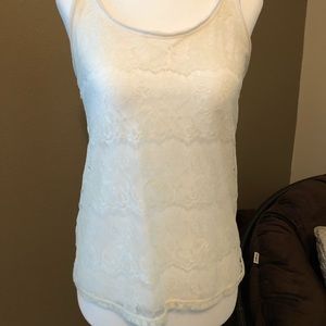 Abercrombie and Fitch, White Lace Tank Small